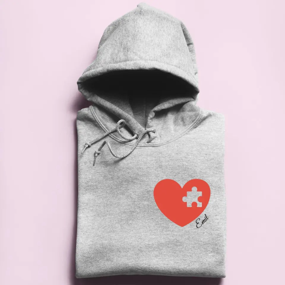 Herzpuzzle - Damen Hoodie personalisierbar