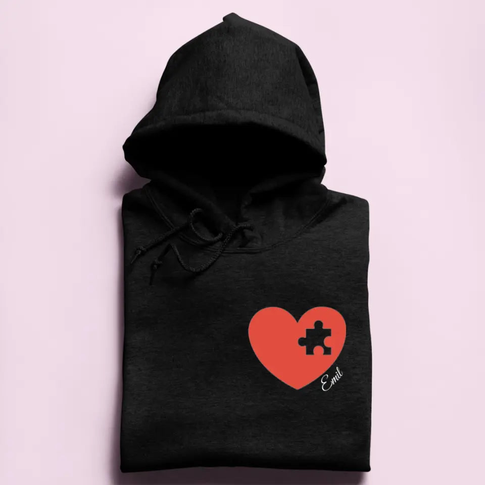 Herzpuzzle - Damen Hoodie personalisierbar