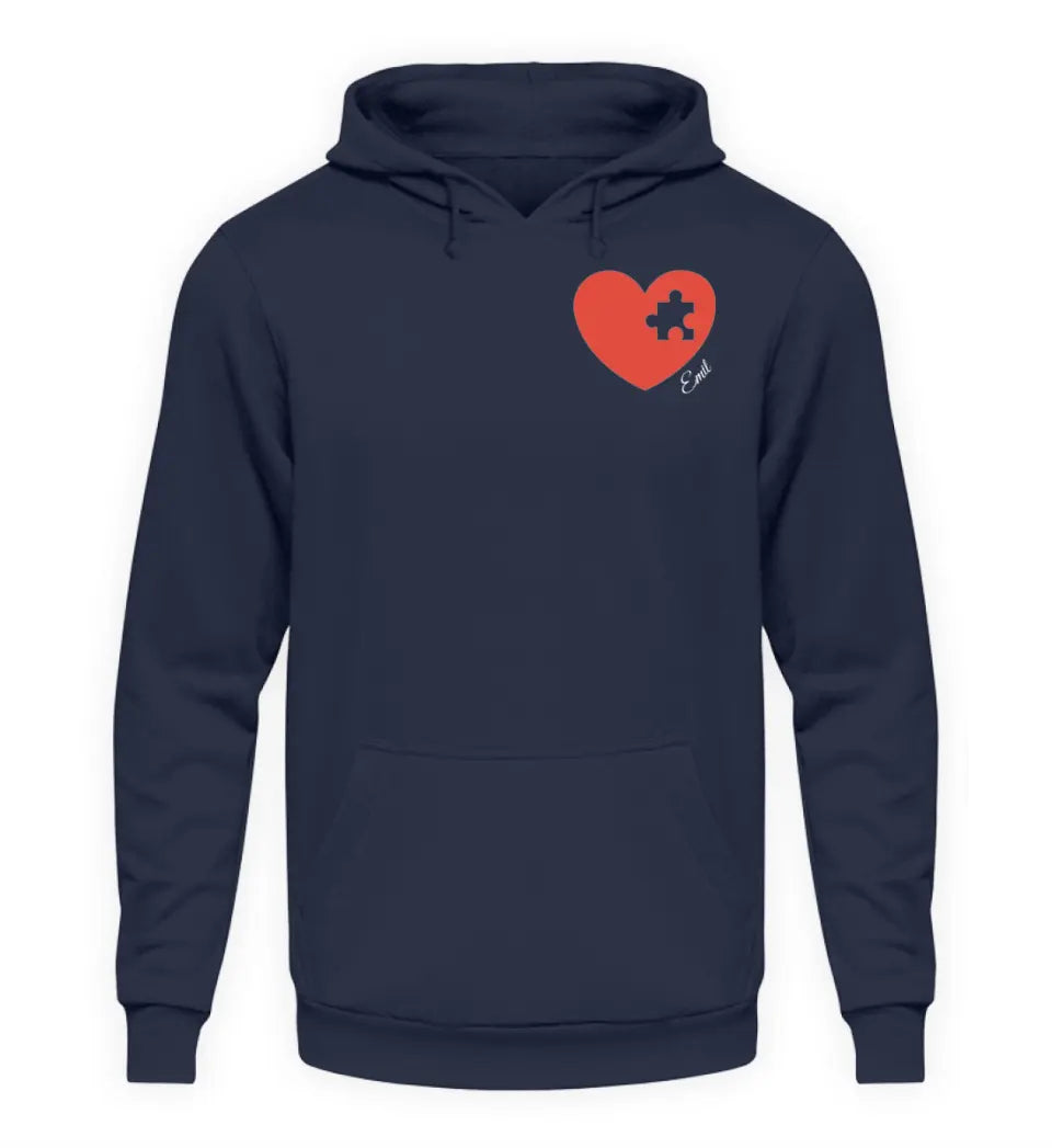 Herzpuzzle - Damen Hoodie personalisierbar