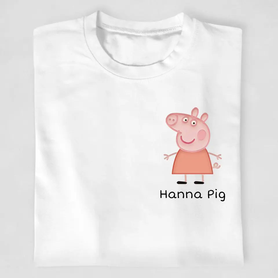 Pig mit Kindername - T-Shirt ab 0 Monate