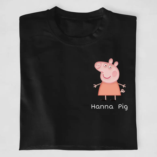 Pig mit Kindername - T-Shirt ab 0 Monate