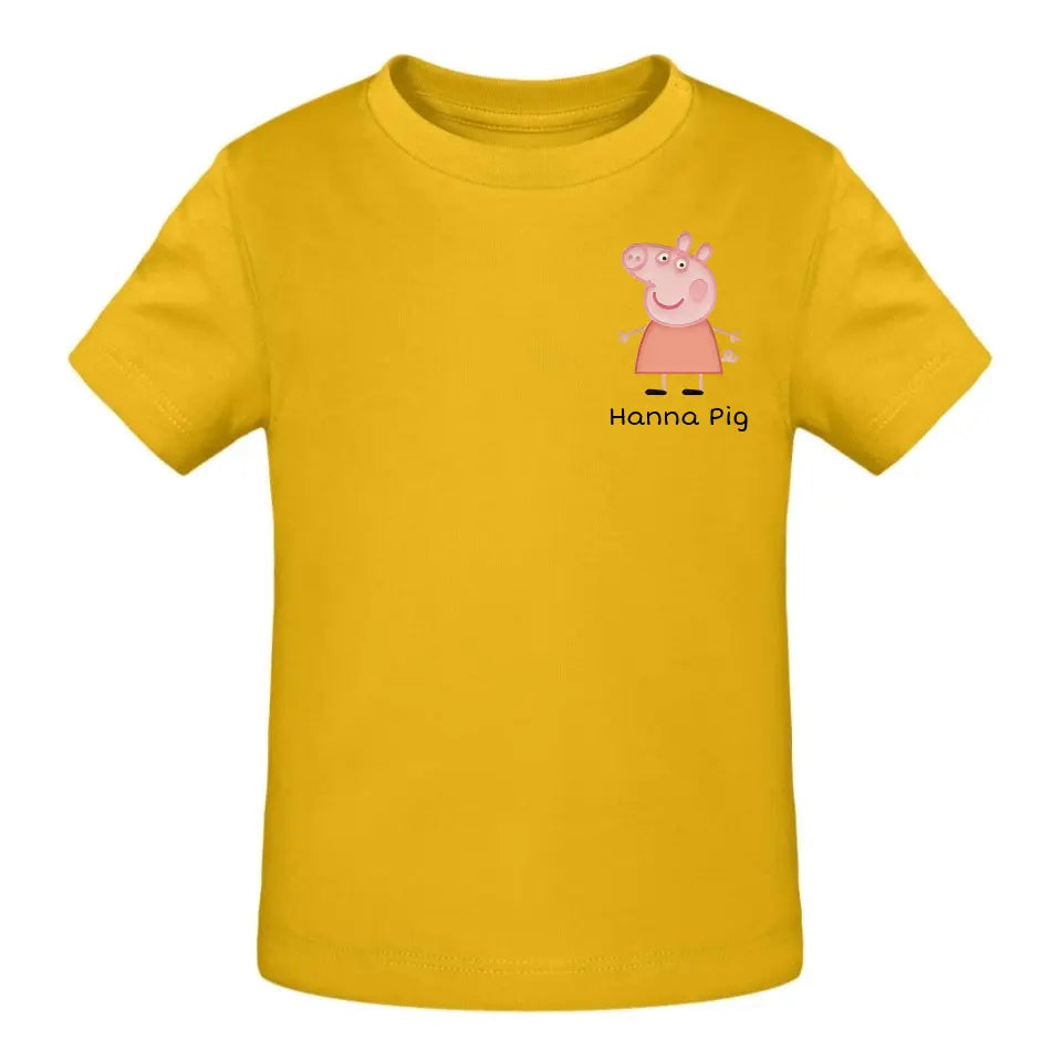 Pig mit Kindername - T-Shirt ab 0 Monate