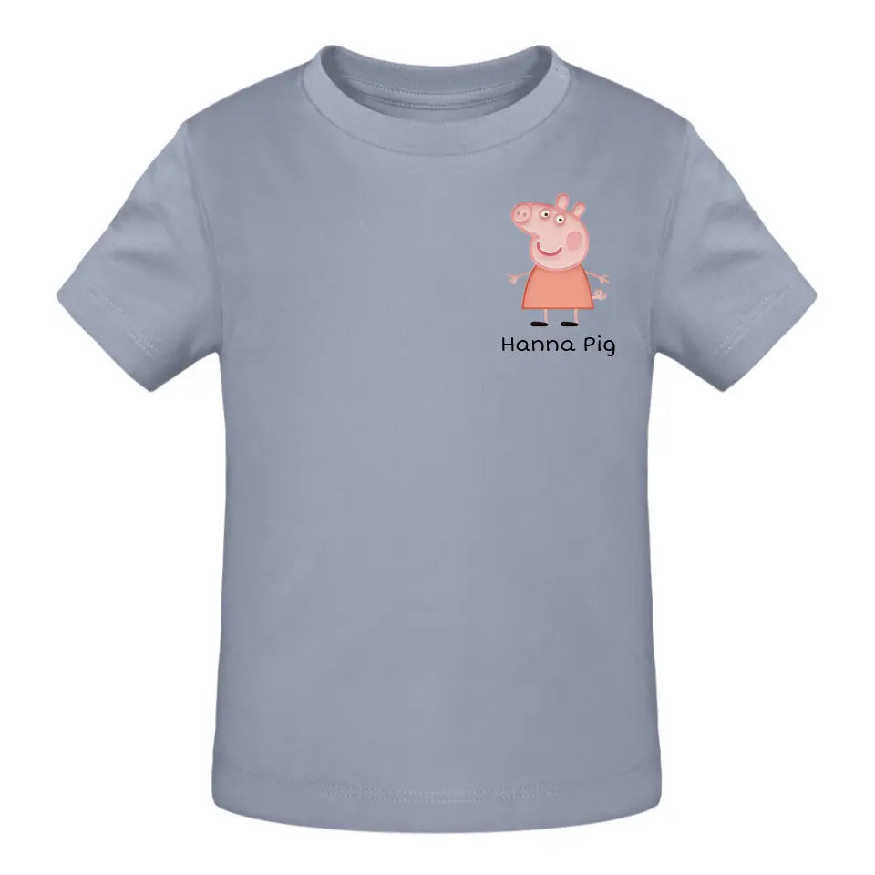 Pig mit Kindername - T-Shirt ab 0 Monate