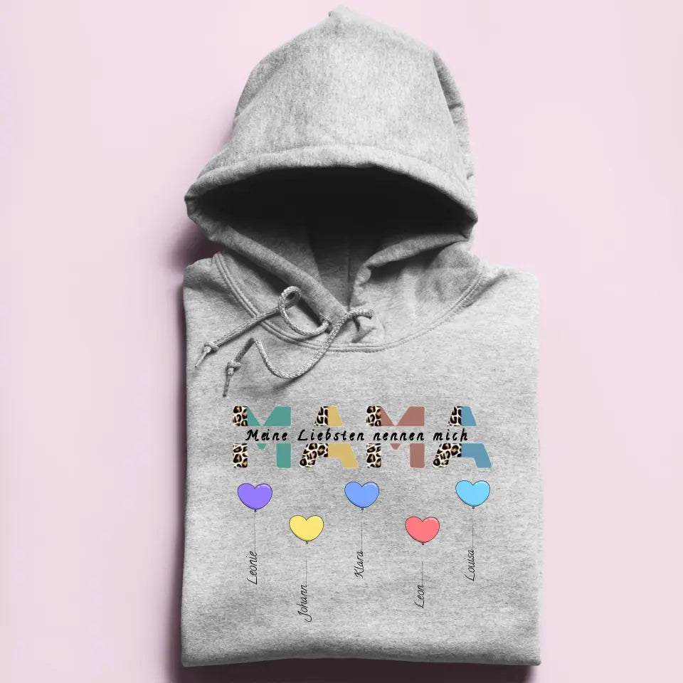 Mama/Oma Herzballons - Damen Hoodie personalisierbar