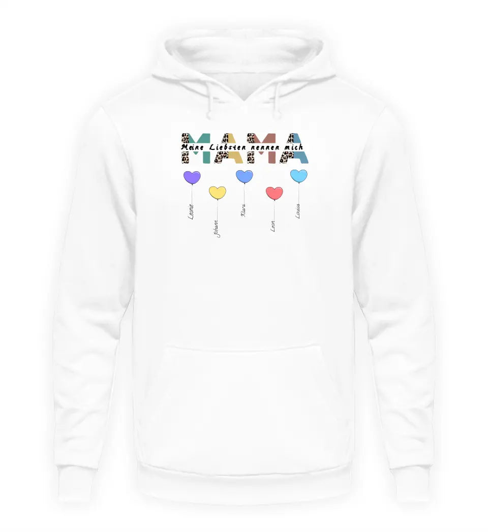 Mama/Oma Herzballons - Damen Hoodie personalisierbar