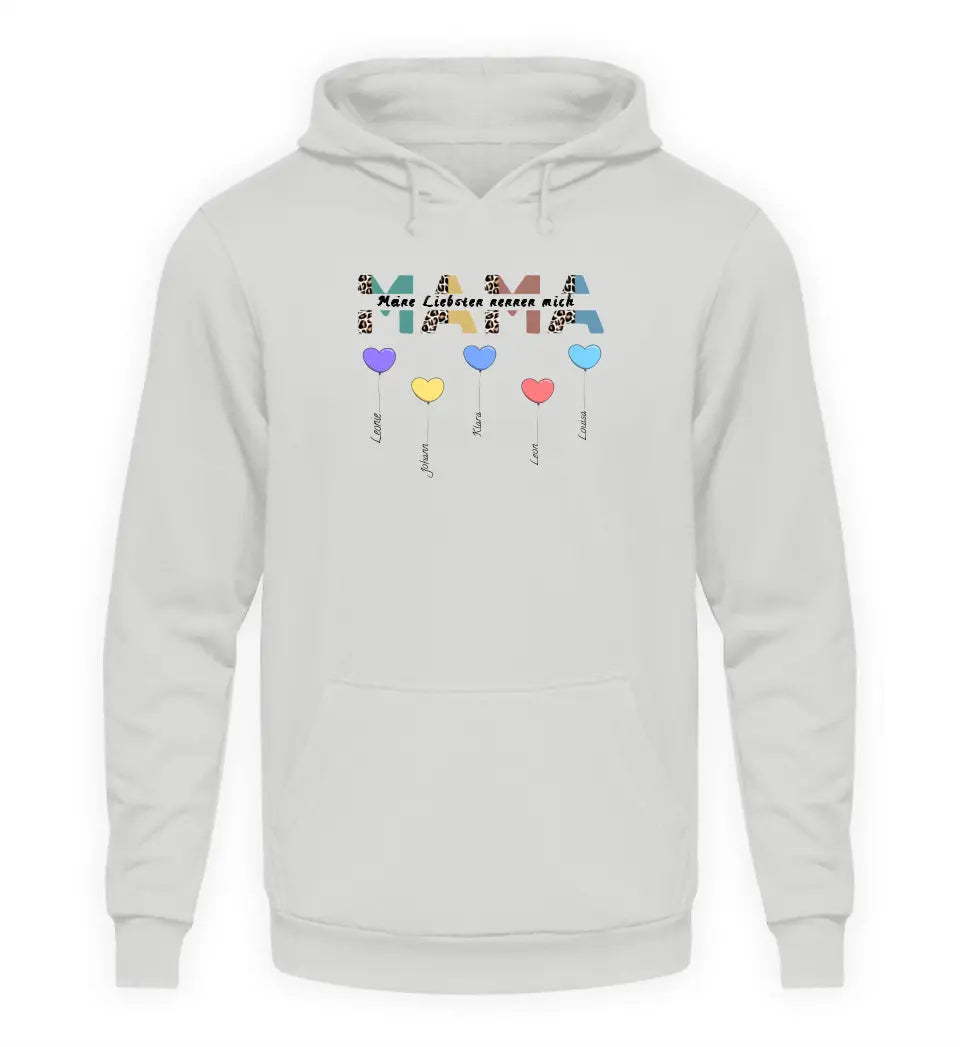 Mama/Oma Herzballons - Damen Hoodie personalisierbar