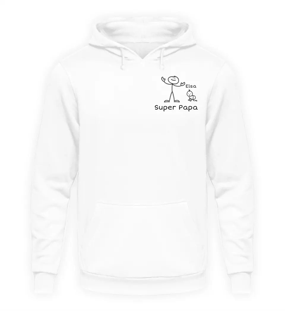 Super Papa Strichmännchen - Herren Hoodie personalisierbar