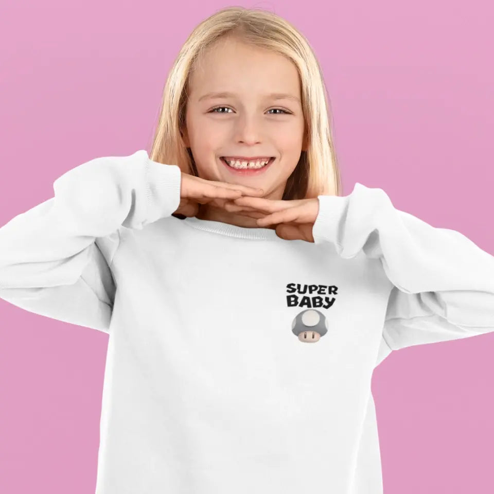 Super Baby - Kinder Sweatshirt personalisierbar