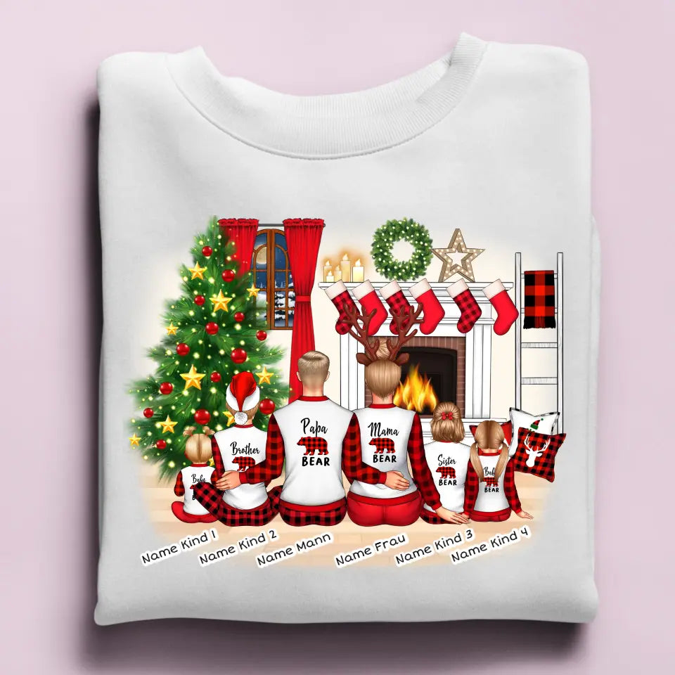 Weihnachten Familie - Damen Sweatshirt personalisierbar