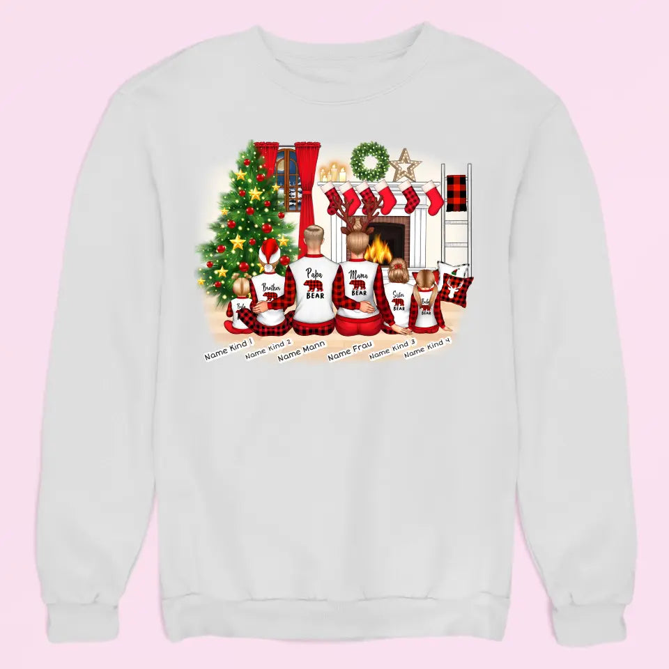 Weihnachten Familie - Damen Sweatshirt personalisierbar