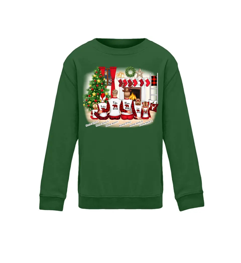 Weihnachten Familie - Kinder Sweatshirt personalisierbar