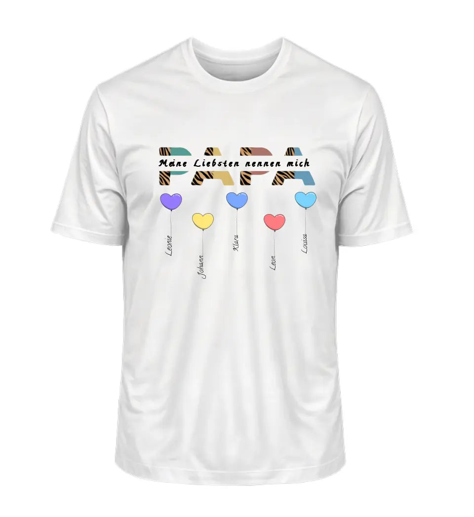 Papa/Opa Herzballons - Herren T-Shirt personalisierbar