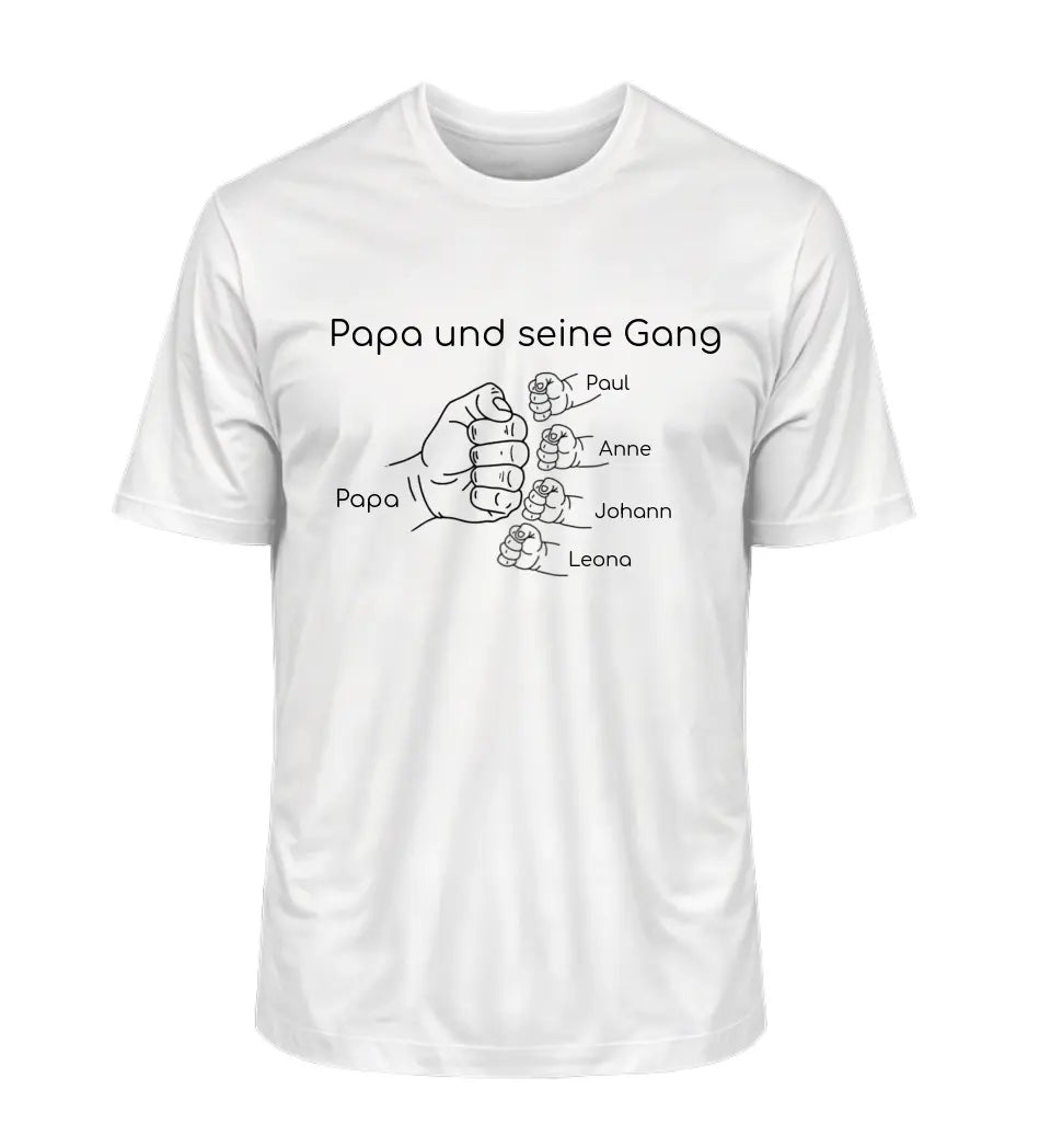 Papa und seine Gang - Herren T-Shirt personalisierbar