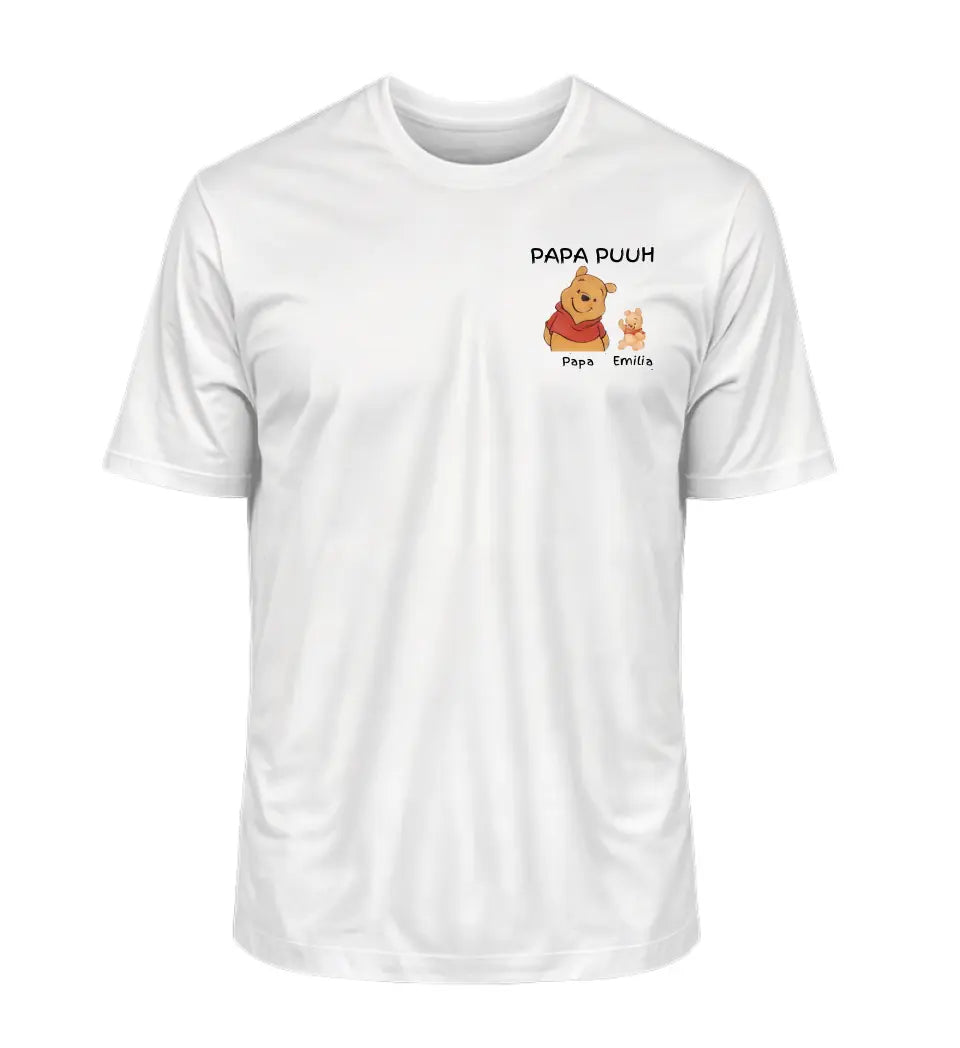 Papa Puuh mit Kindername/n - Herren T-Shirt personalisierbar