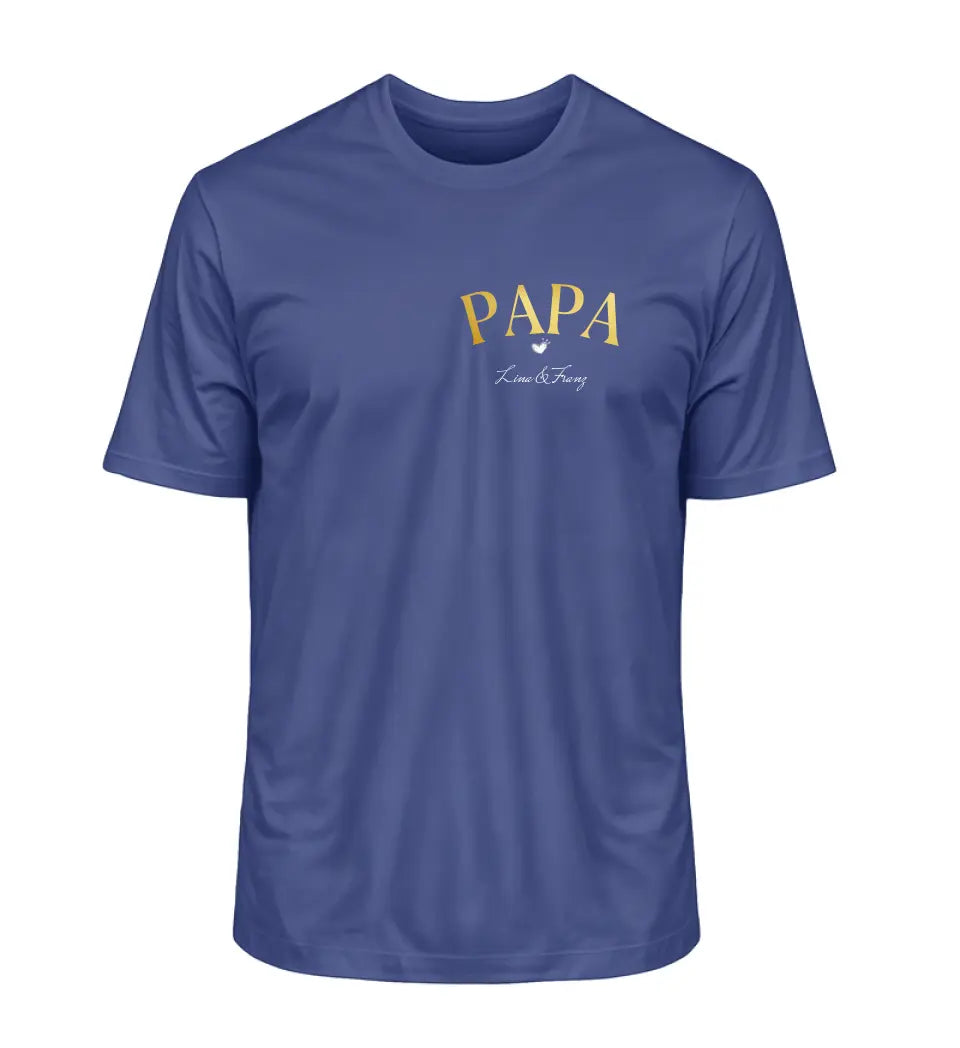 Papa mit Kindernamen - Herren T-Shirt personalisierbar