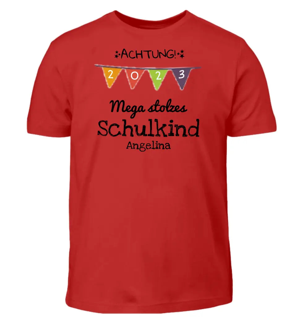 Achtung! Mega stolzes Schulkind - T-Shirt ab Größe 98