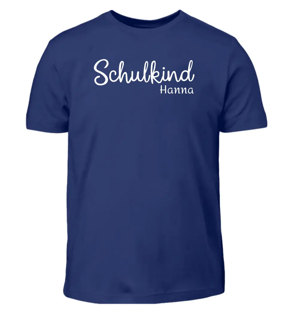 Schulkind mit Kindername - T-Shirt ab Größe 98