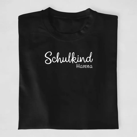 Schulkind mit Kindername - T-Shirt ab Größe 98