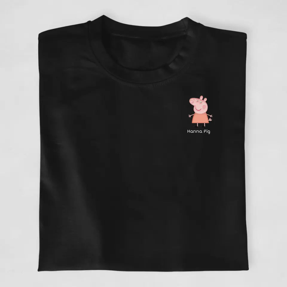 Pig mit Kindername - T-Shirt ab 0 Monate