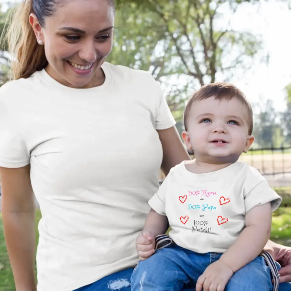 50% Mama + 50% Papa - T-Shirt ab 0 Monaten