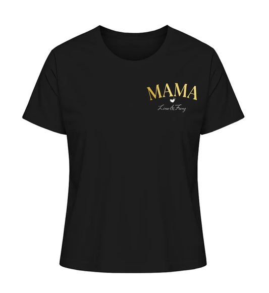 Mama mit Kindernamen - Damen T-Shirt personalisierbar