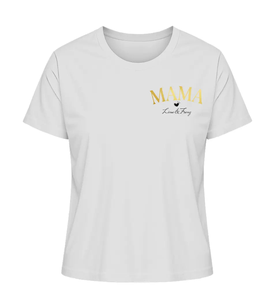 Mama mit Kindernamen - Damen T-Shirt personalisierbar