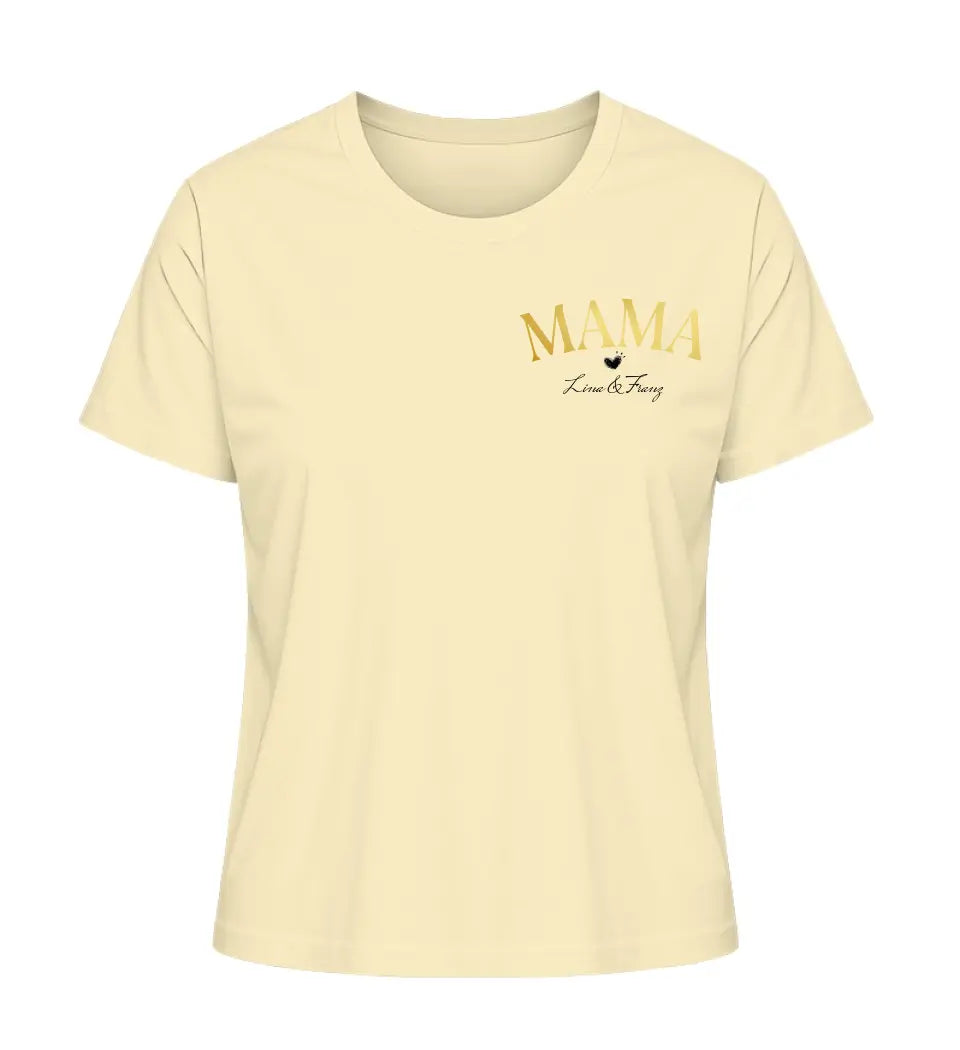 Mama mit Kindernamen - Damen T-Shirt personalisierbar