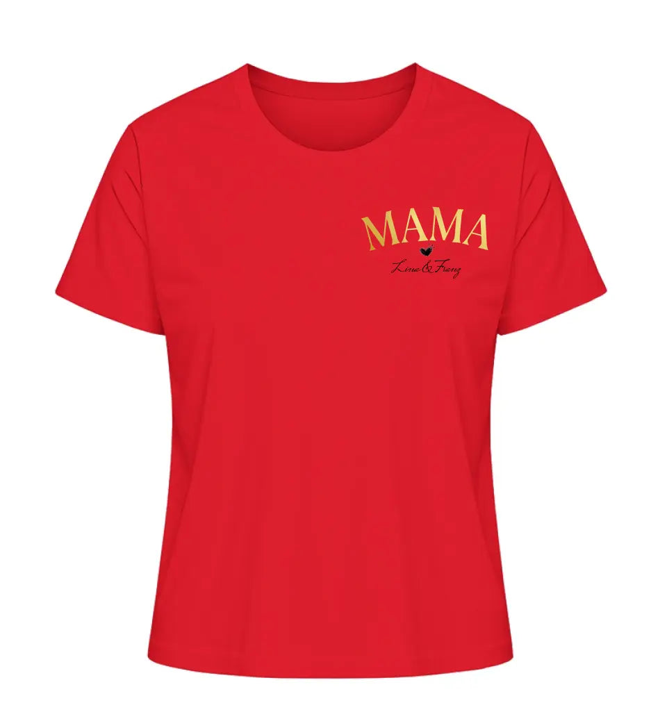 Mama mit Kindernamen - Damen T-Shirt personalisierbar