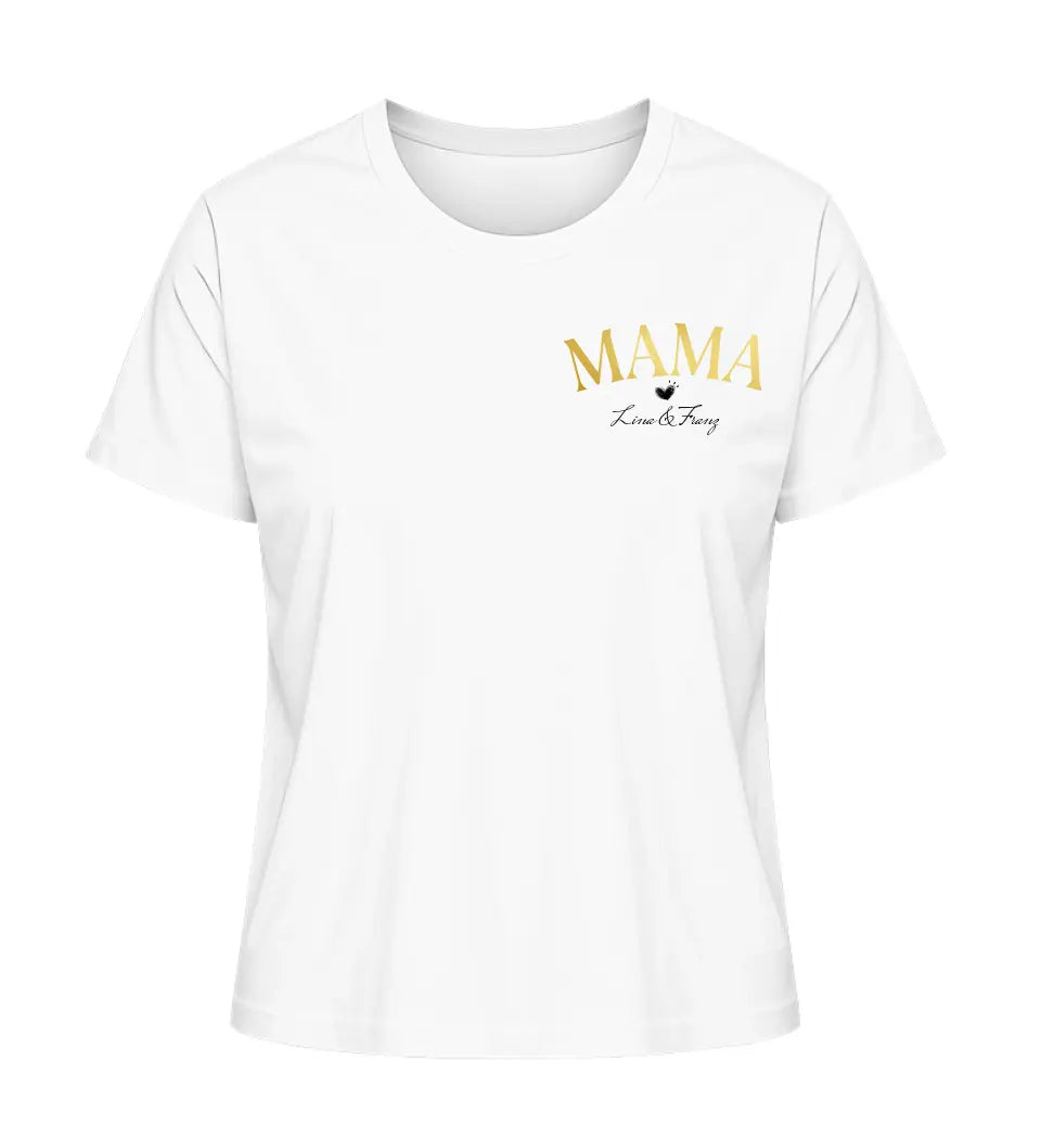 Mama mit Kindernamen - Damen T-Shirt personalisierbar