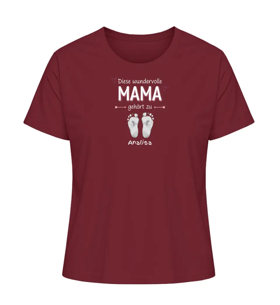 Diese wundervolle Mama gehört zu [Kindername/n] - Damen T-Shirt personalisierbar