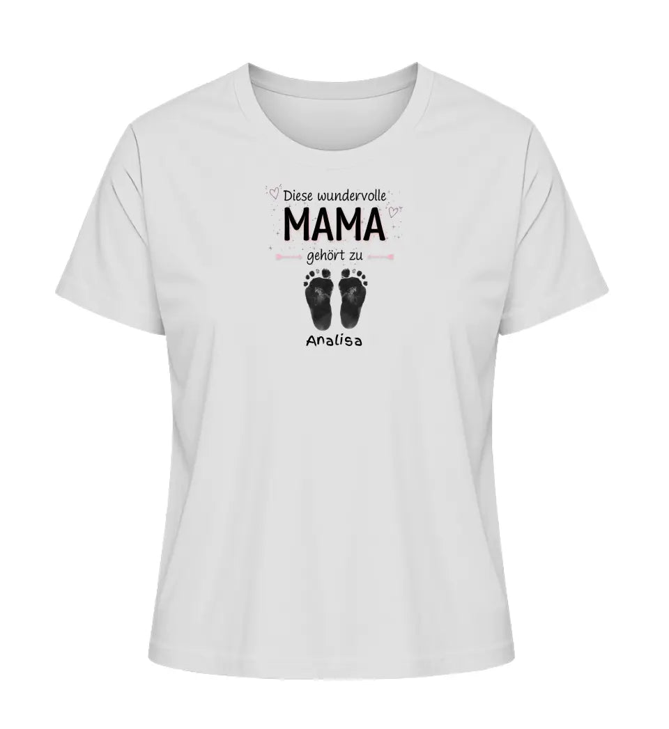 Diese wundervolle Mama gehört zu [Kindername/n] - Damen T-Shirt personalisierbar