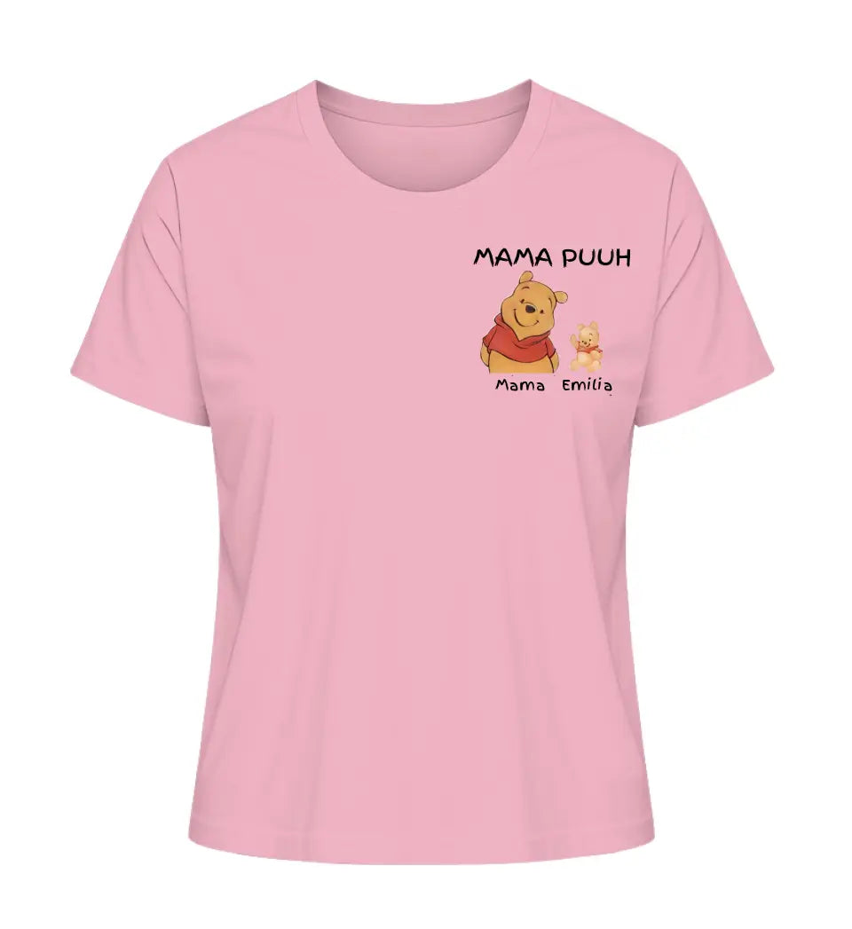 Mama Puuh mit Kindername/n - Damen T-Shirt personalisierbar