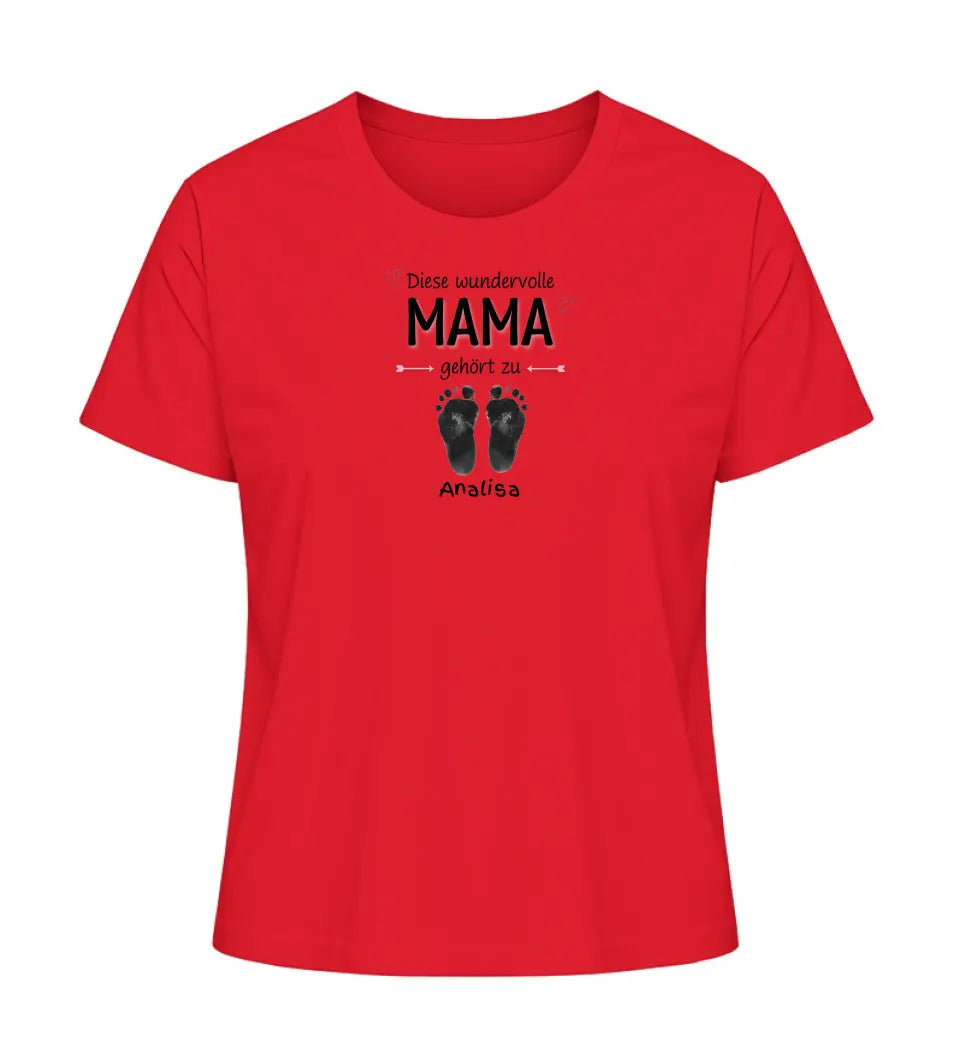 Diese wundervolle Mama gehört zu [Kindername/n] - Damen T-Shirt personalisierbar