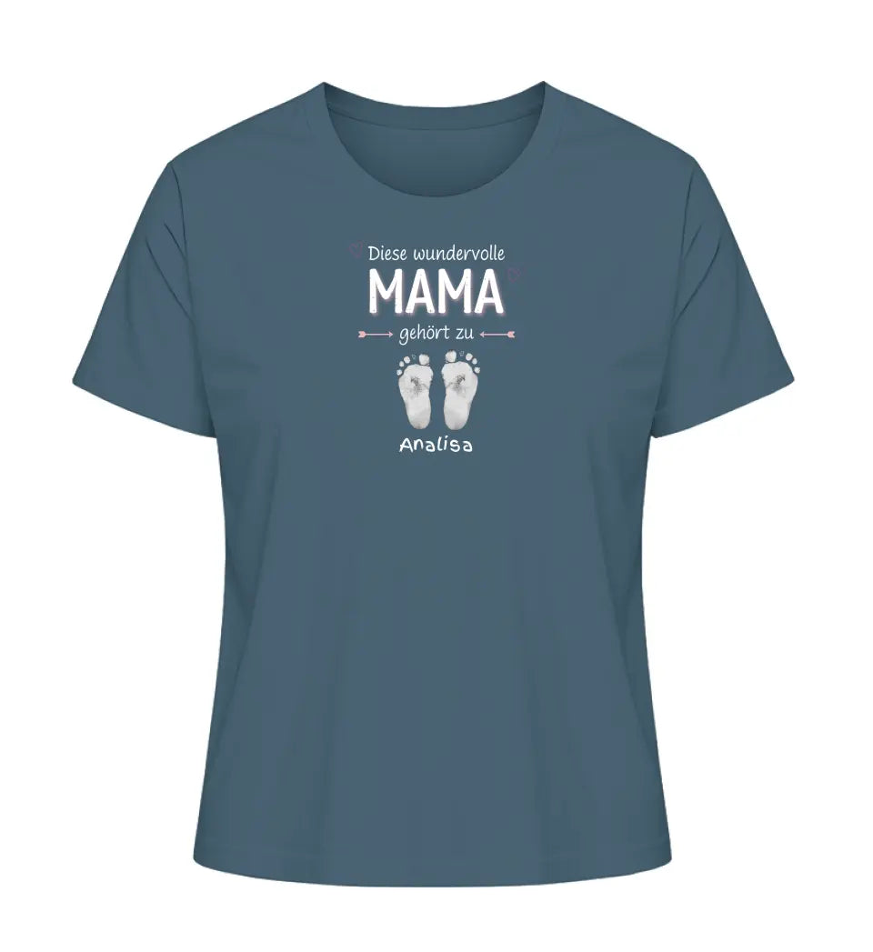 Diese wundervolle Mama gehört zu [Kindername/n] - Damen T-Shirt personalisierbar