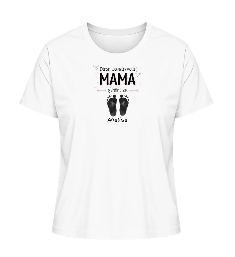 Diese wundervolle Mama gehört zu [Kindername/n] - Damen T-Shirt personalisierbar