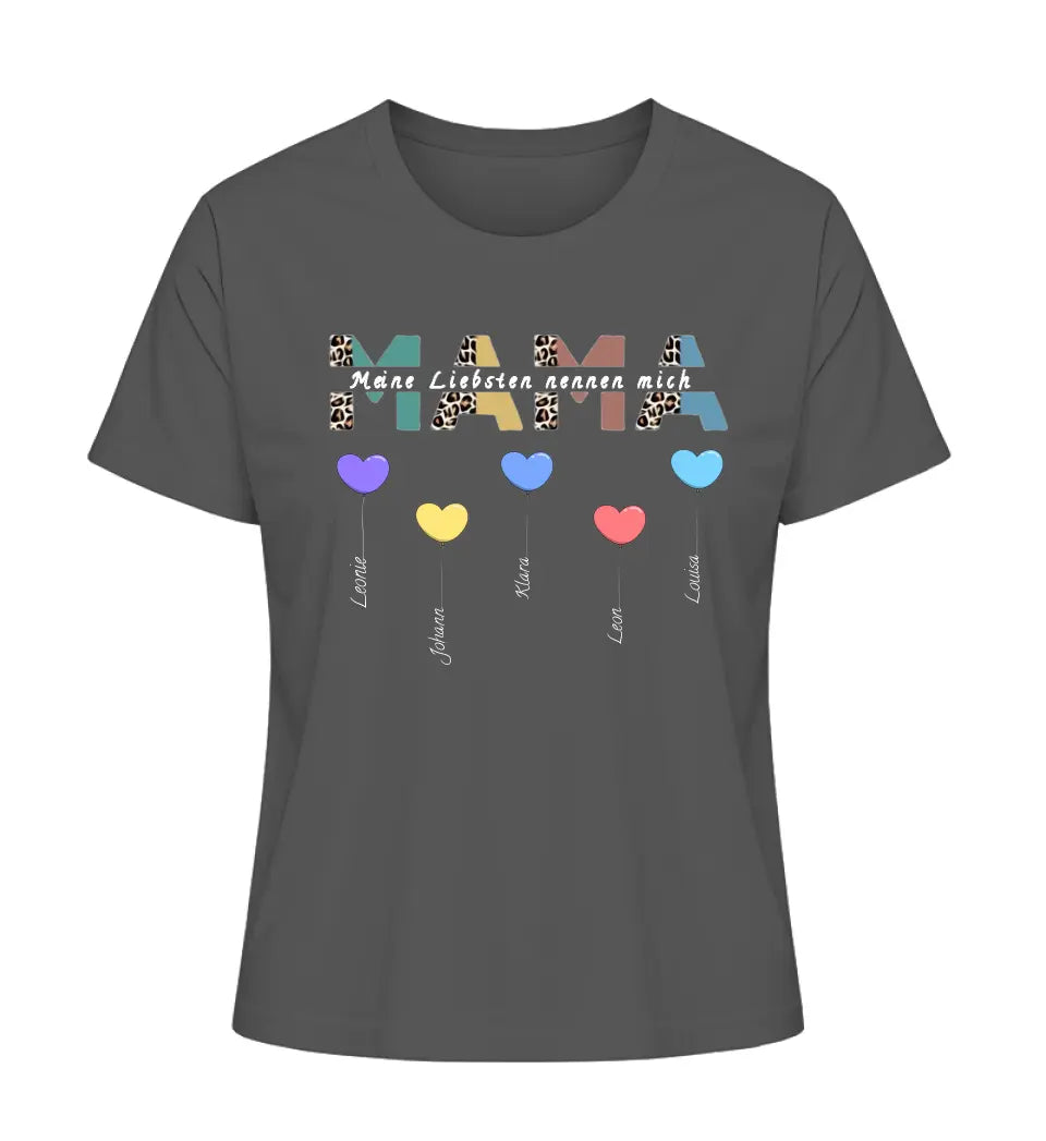 Mama/Oma Herzballons - Damen T-Shirt personalisierbar