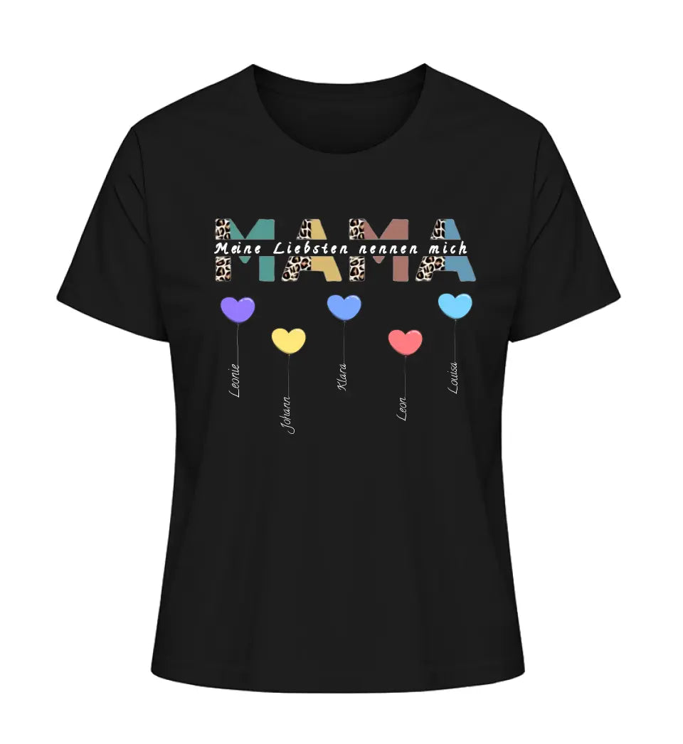 Mama/Oma  Herzballons - Damen T-Shirt personalisierbar