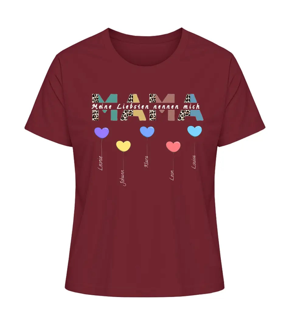 Mama/Oma  Herzballons - Damen T-Shirt personalisierbar