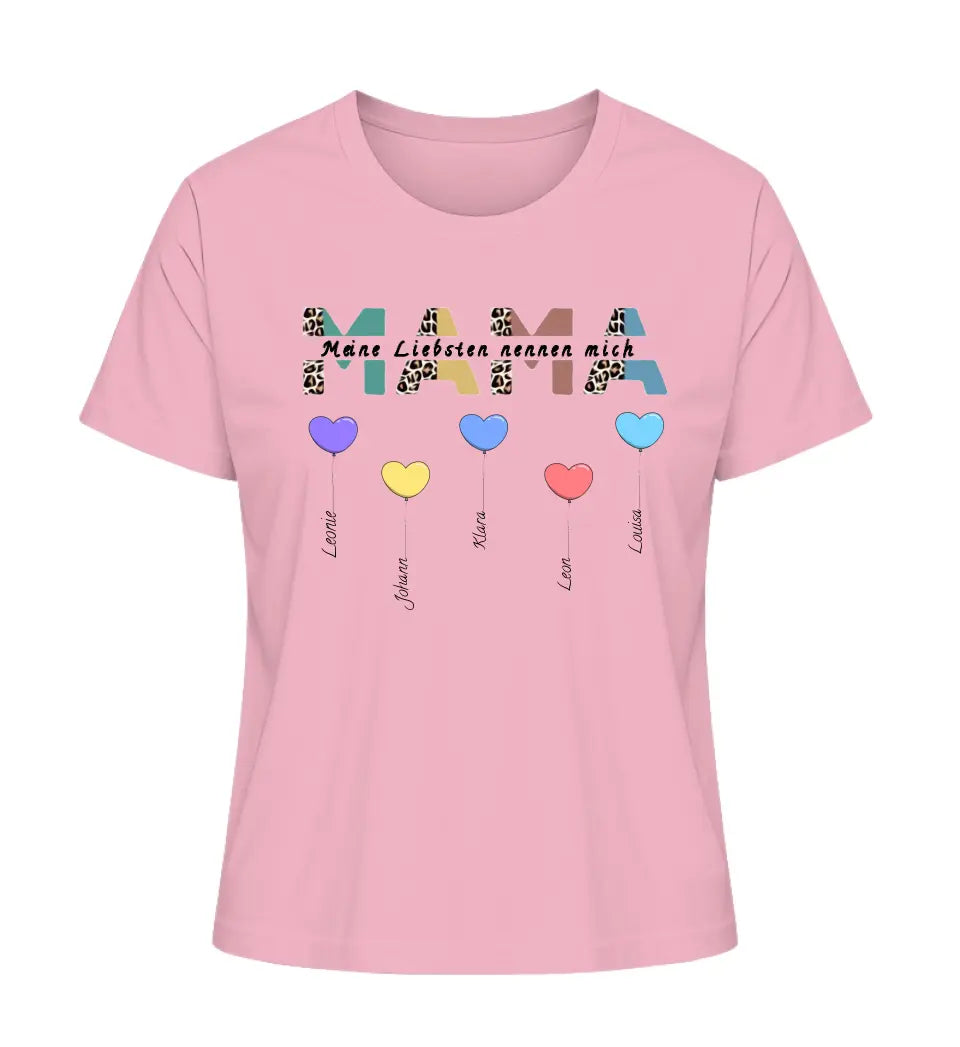Mama/Oma  Herzballons - Damen T-Shirt personalisierbar