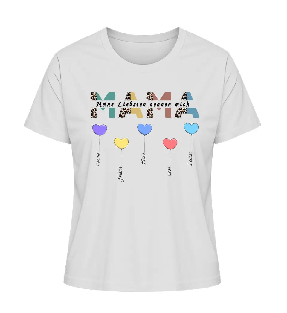 Mama/Oma  Herzballons - Damen T-Shirt personalisierbar