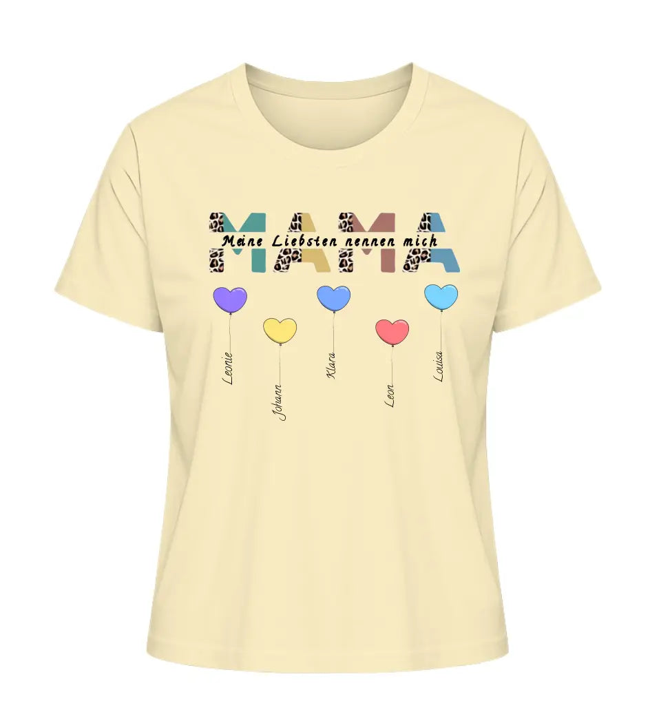 Mama/Oma  Herzballons - Damen T-Shirt personalisierbar