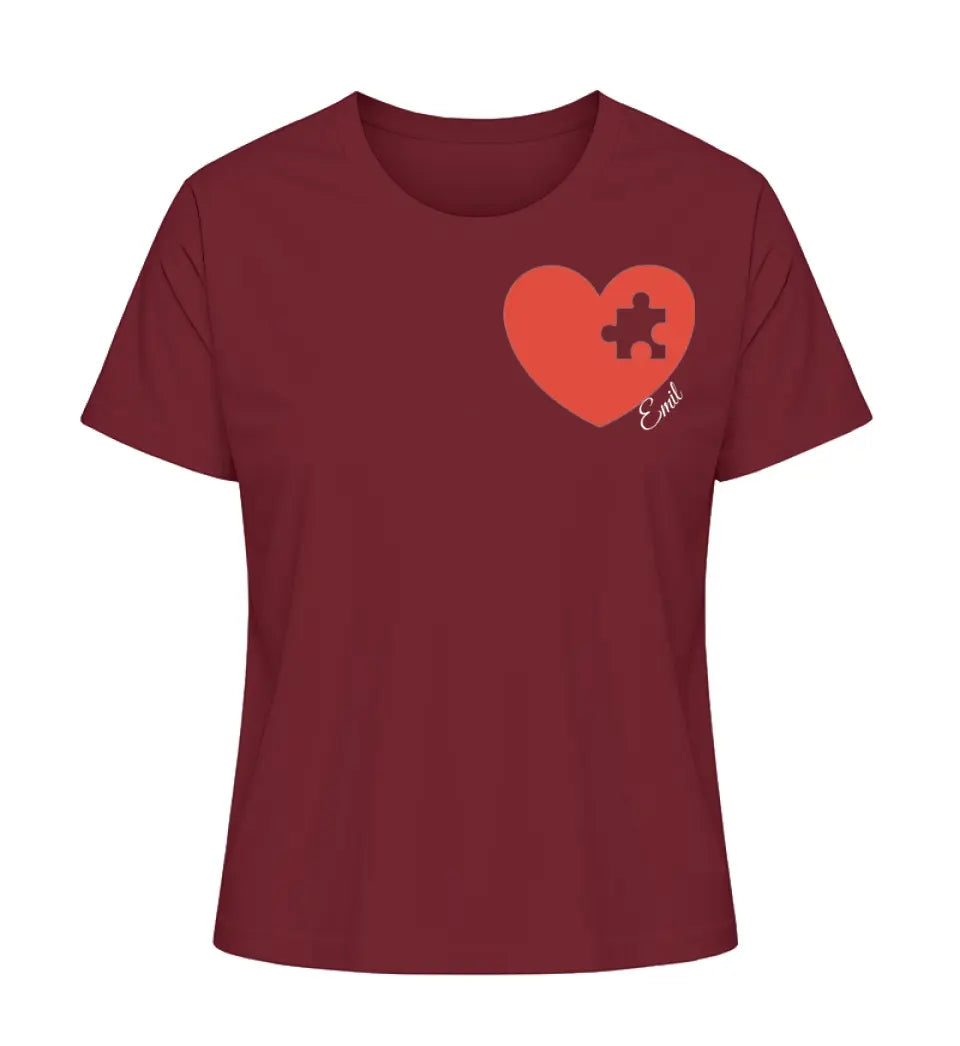 Herzpuzzle - Damen T-Shirt personalisierbar