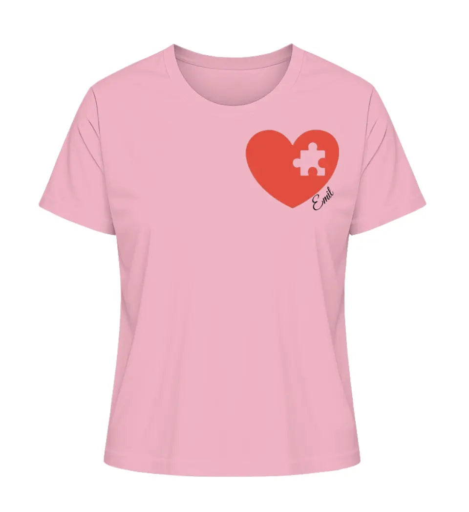 Herzpuzzle - Damen T-Shirt personalisierbar