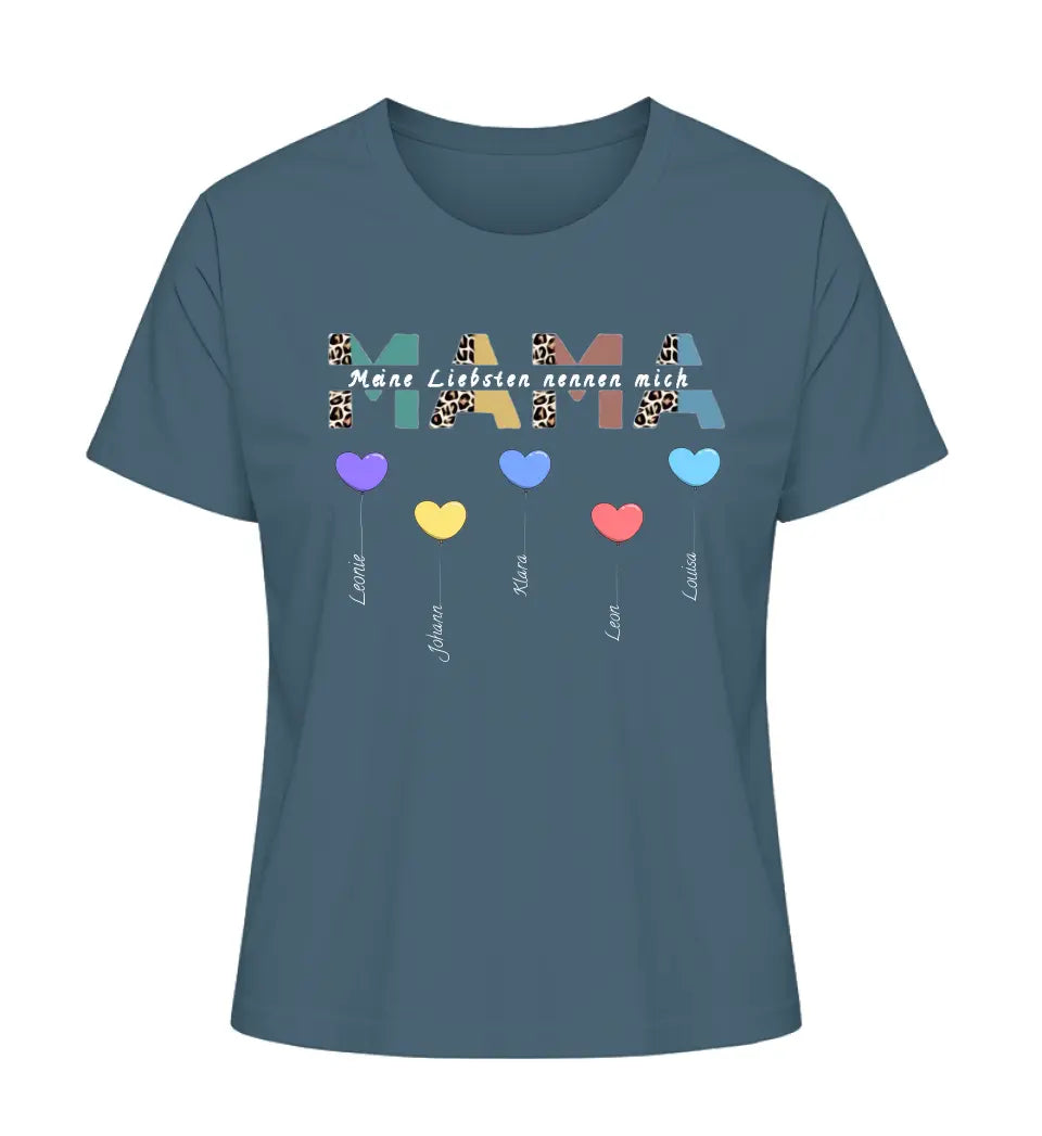 Mama/Oma Herzballons - Damen T-Shirt personalisierbar