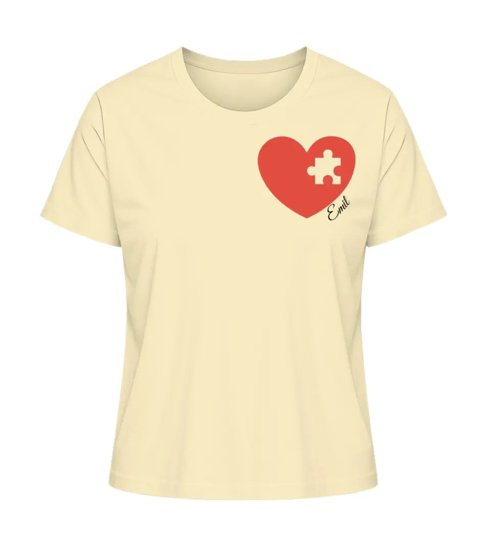 Herzpuzzle - Damen T-Shirt personalisierbar