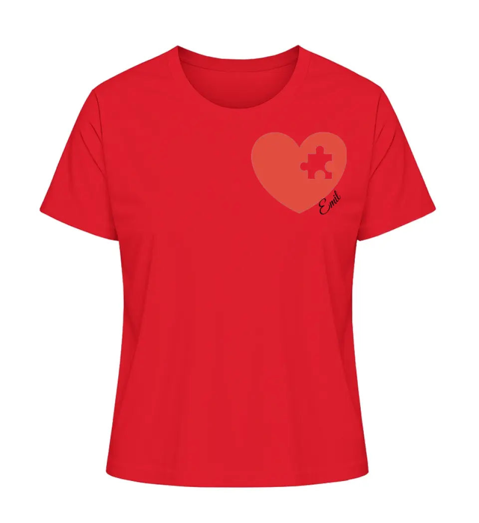 Herzpuzzle - Damen T-Shirt personalisierbar