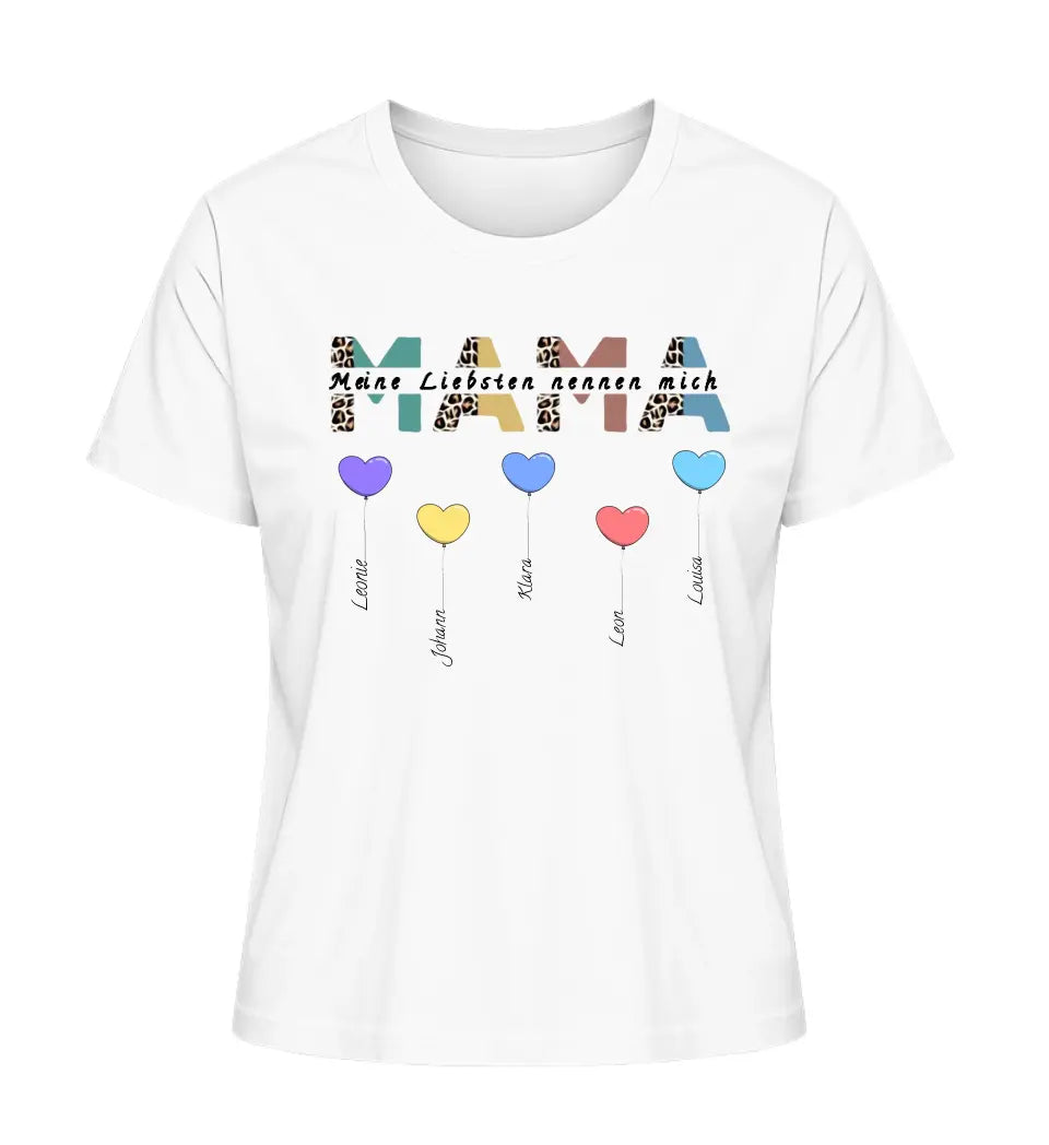 Mama/Oma  Herzballons - Damen T-Shirt personalisierbar