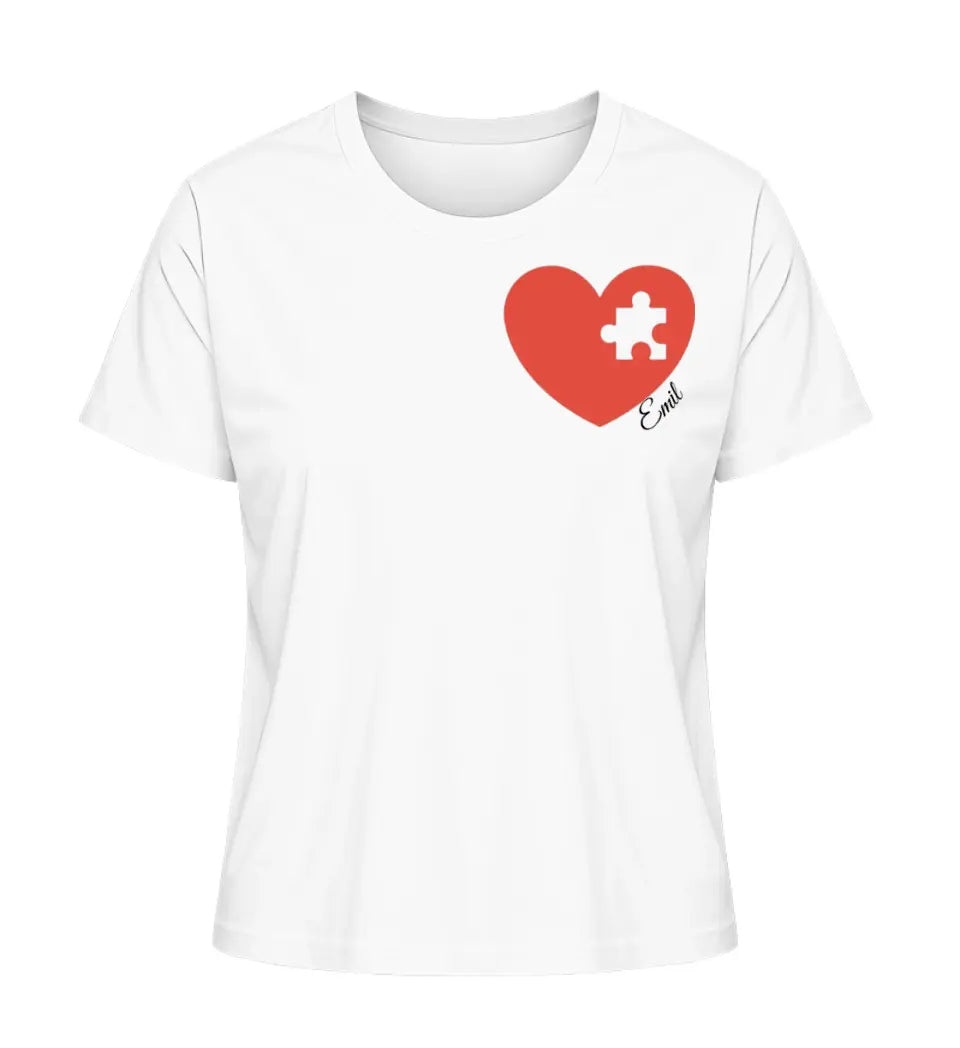 Herzpuzzle - Damen T-Shirt personalisierbar