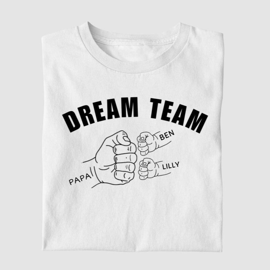 Dream Team Papa Fauststoß - Herren T-Shirt personalisierbar