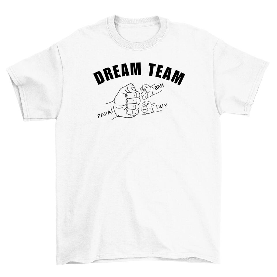 Dream Team Papa Fauststoß - Herren T-Shirt personalisierbar